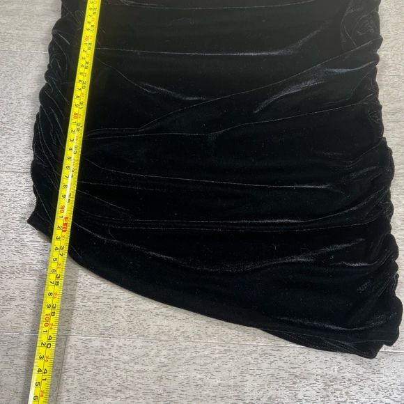 Lovers + Friends Milwood Asymmetrical Black Velvet Midi Dress, Women’s Small - Picture 7 of 14